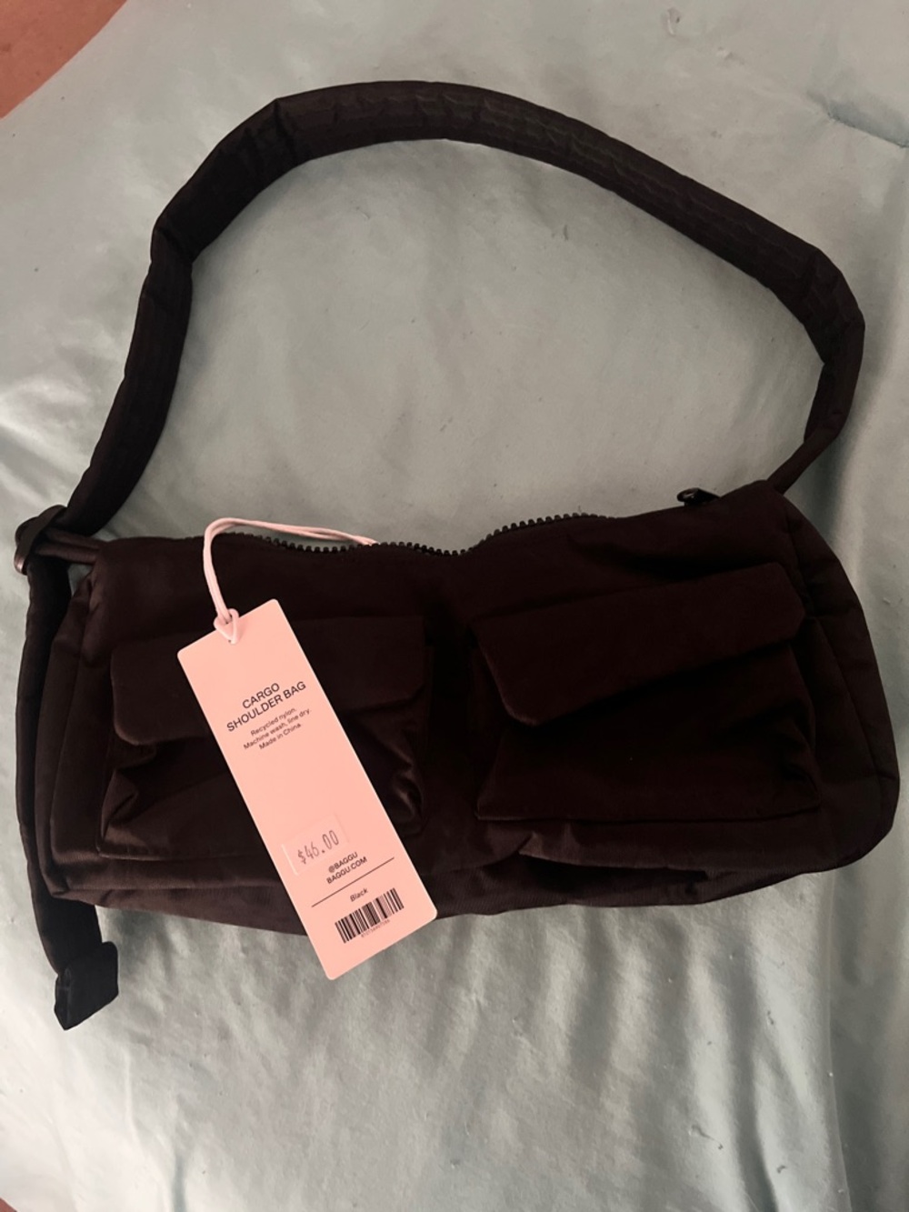 BAGGU Cargo Shoulder Bag- Black - Picture 2 of 8